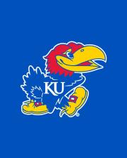 Jayhawk image on a bright blue background